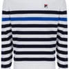 Striped Rakulan Crochet Knitted Sweatshirt