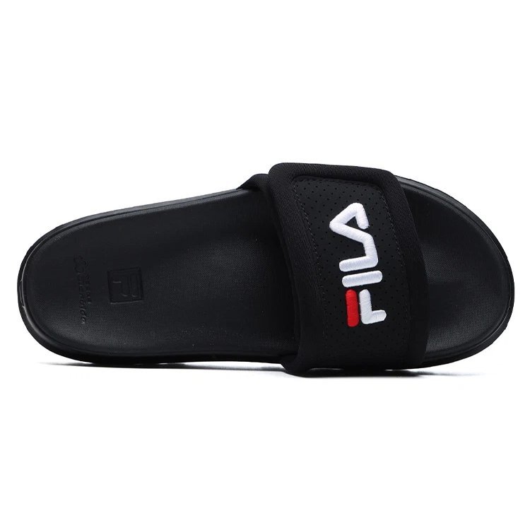 Stylish Cozy Flat Heel Sports Slippers Black