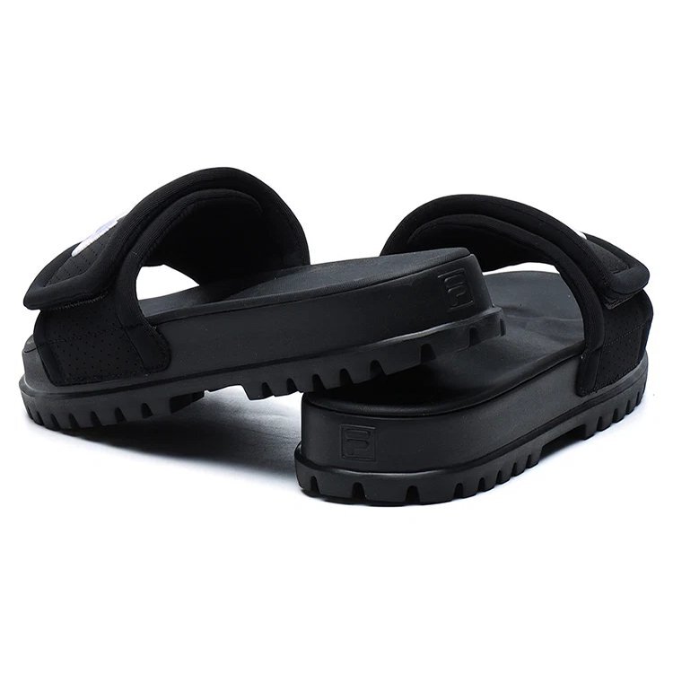 Stylish Cozy Flat Heel Sports Slippers Black