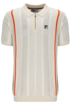 Tapioca Giorgio Crochet Patchwork Knitted Polo