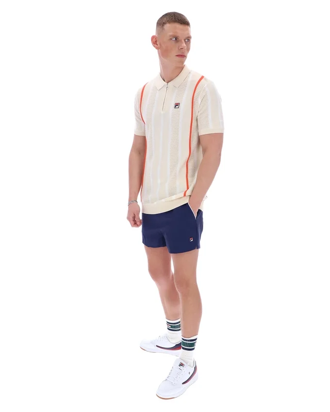 Tapioca Giorgio Crochet Patchwork Knitted Polo