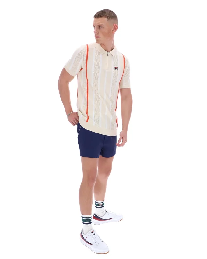 Tapioca Giorgio Crochet Patchwork Knitted Polo