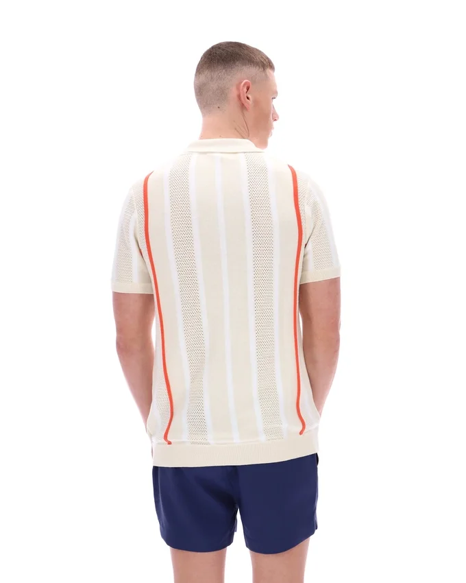 Tapioca Giorgio Crochet Patchwork Knitted Polo