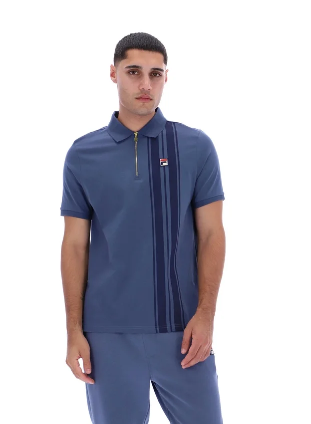 Vintage Indigo Dario Zipped Polo