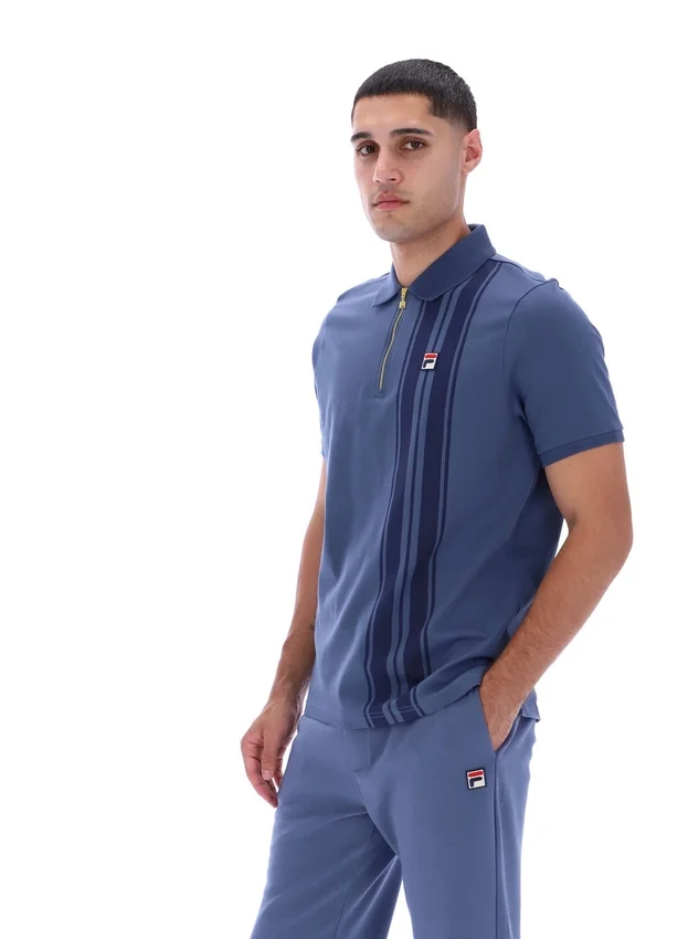 Vintage Indigo Dario Zipped Polo