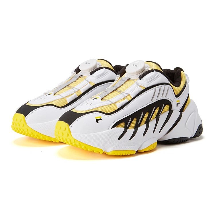 Vintage LowTop Sneakers "White Yellow Black"