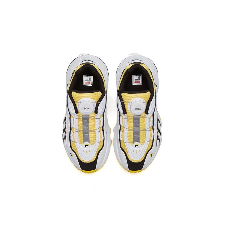 Vintage LowTop Sneakers "White Yellow Black"