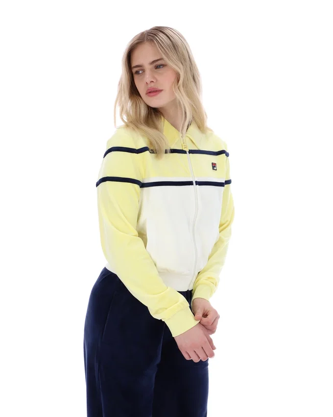 Wax Yellow Giovana Cropped Zip-Up Top