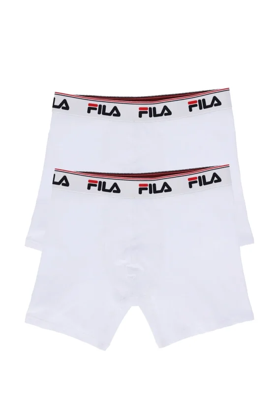 White 2 Pack Mens Mid Rise Boxers