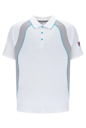 White Backspin Tennis Short Sleeve Polo