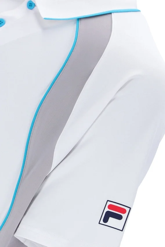 White Backspin Tennis Short Sleeve Polo