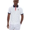 White BB1 Classic Vintage Striped Polo