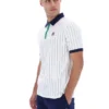 White BB1 Classic Vintage Striped Polo