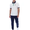 White BB1 Classic Vintage Striped Polo