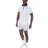 White BB1 Classic Vintage Striped Polo