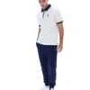 White BB1 Classic Vintage Striped Polo
