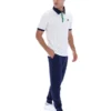 White BB1 Classic Vintage Striped Polo