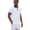 White BB1 Classic Vintage Striped Polo