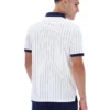 White BB1 Classic Vintage Striped Polo