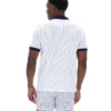 White BB1 Classic Vintage Striped Polo