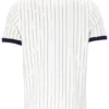 White BB1 Classic Vintage Striped Polo
