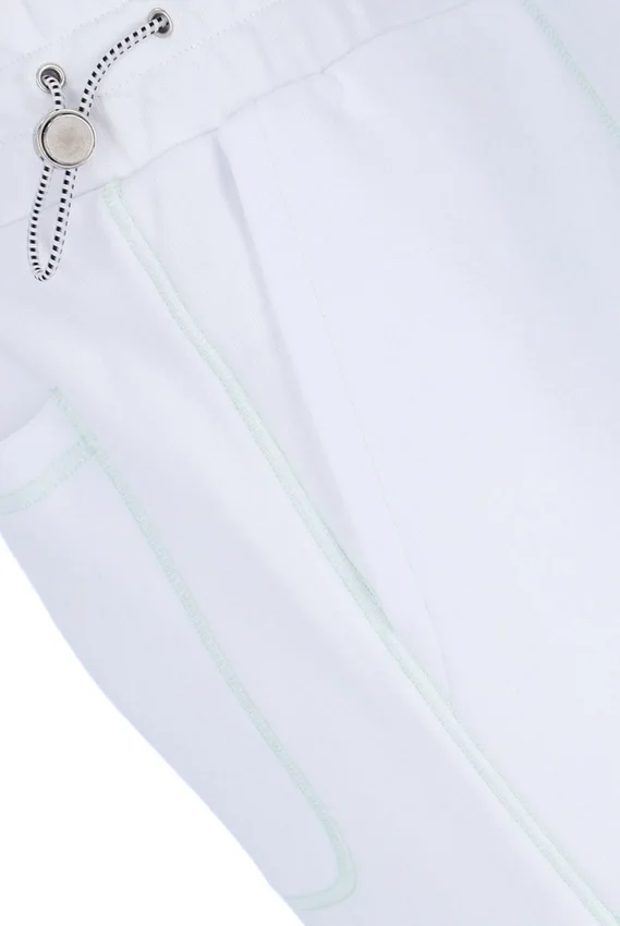 White Contrast Stitch Unisex Sweatpants
