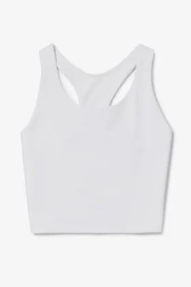 White Cross Court Long Line Bra Top