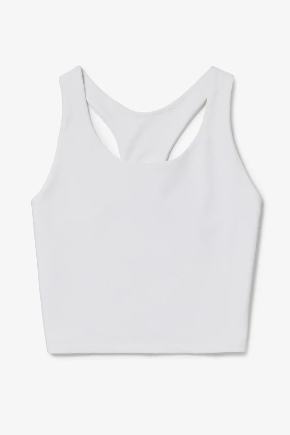 White Cross Court Long Line Bra Top