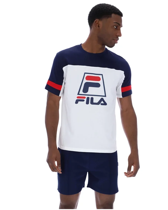White Damon Cut and Sew Tee