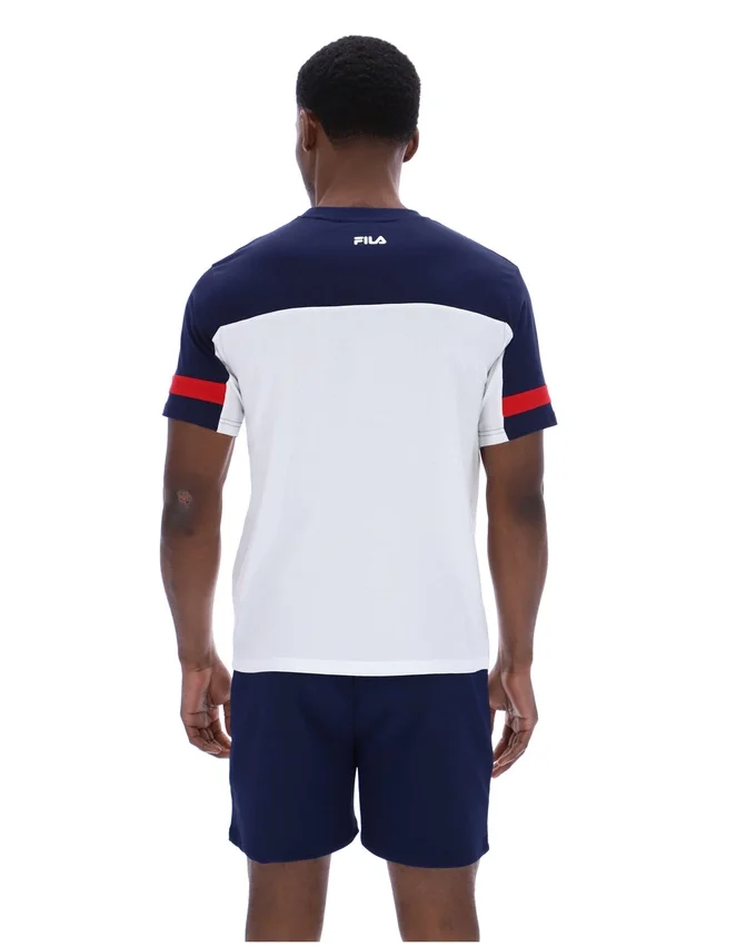 White Damon Cut and Sew Tee