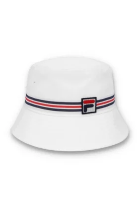 White Heritage Stripe Bucket Hat