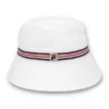 White Heritage Stripe Bucket Hat