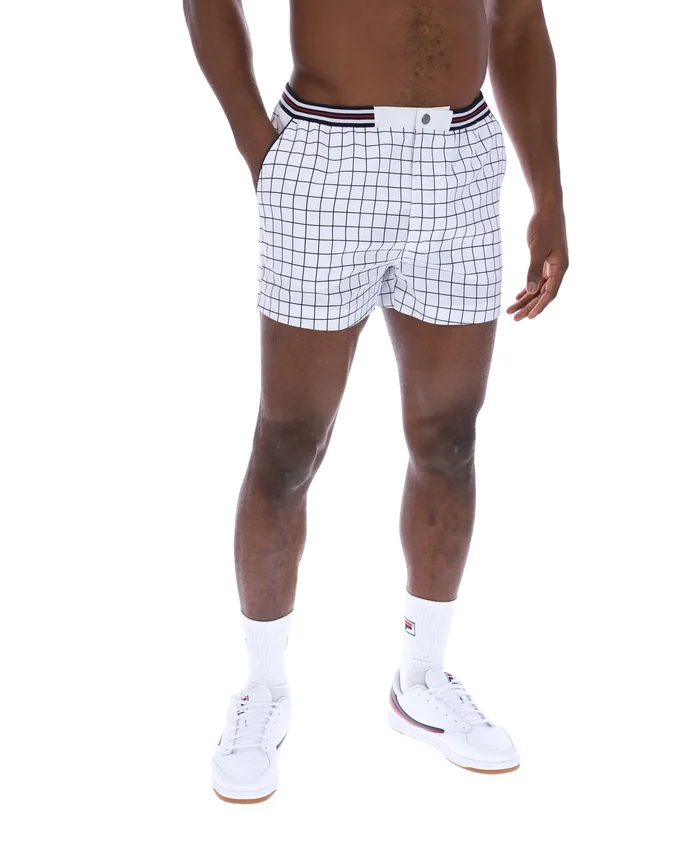 White High Tide Terry Pocket Stripe Shorts