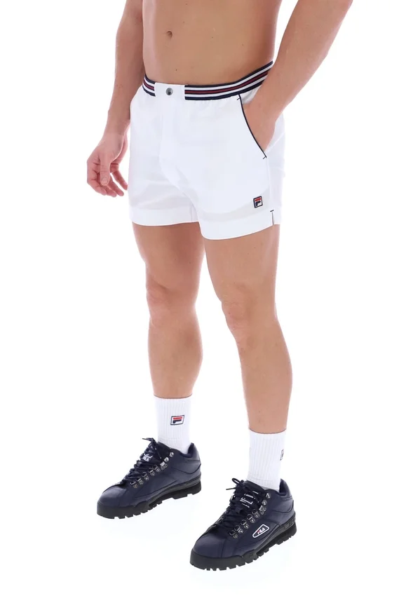 White High Tide Terry Pocket Stripe Shorts