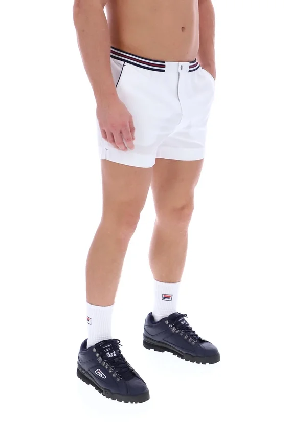 White High Tide Terry Pocket Stripe Shorts