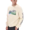 White Len Graphic Crew Sweatshirt