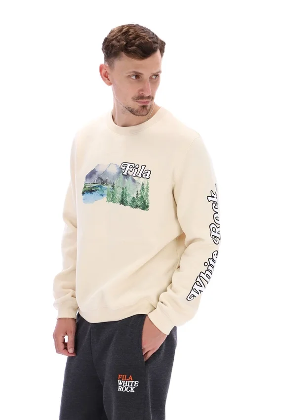White Len Graphic Crew Sweatshirt