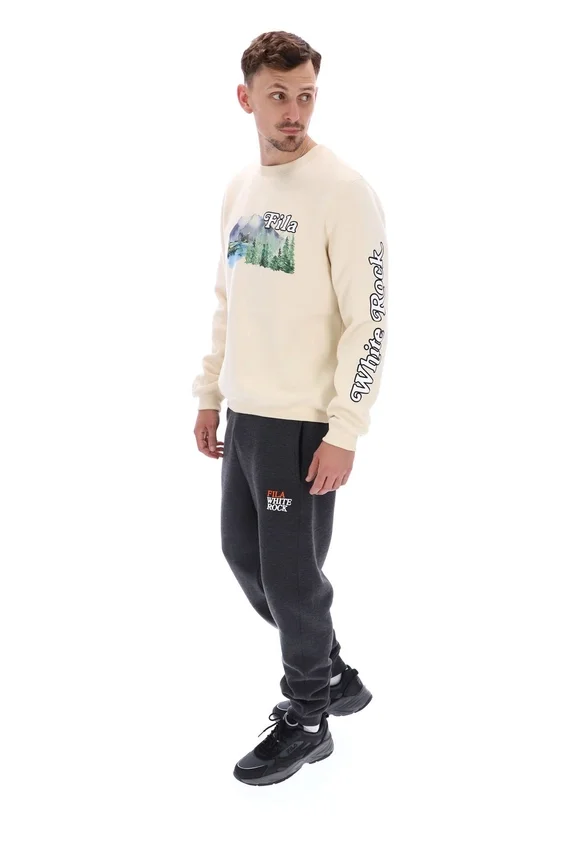 White Len Graphic Crew Sweatshirt
