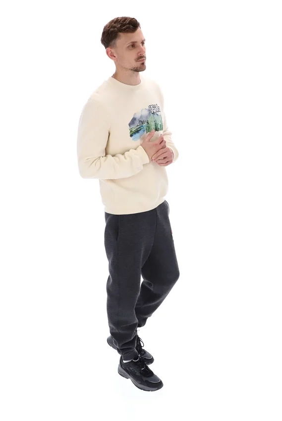 White Len Graphic Crew Sweatshirt