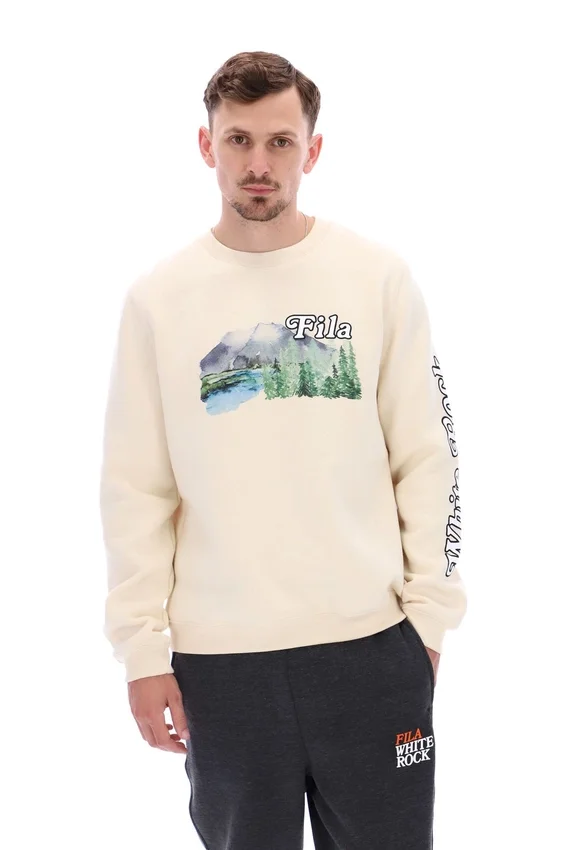 White Len Graphic Crew Sweatshirt