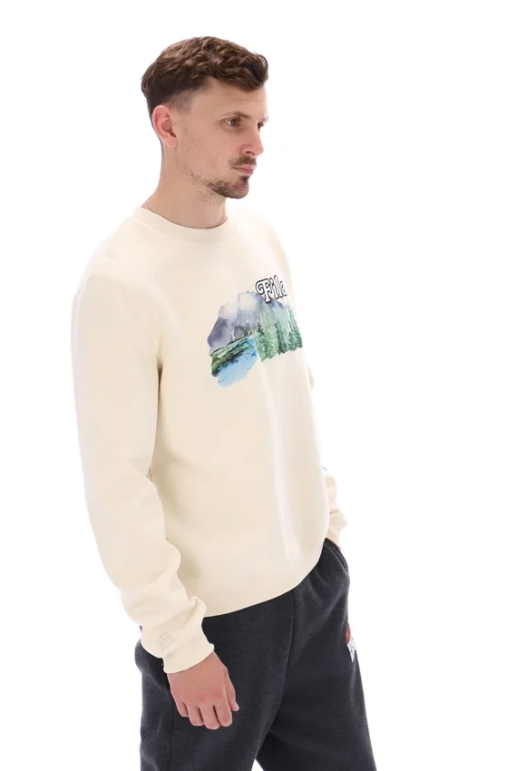 White Len Graphic Crew Sweatshirt