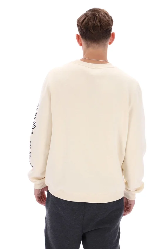 White Len Graphic Crew Sweatshirt