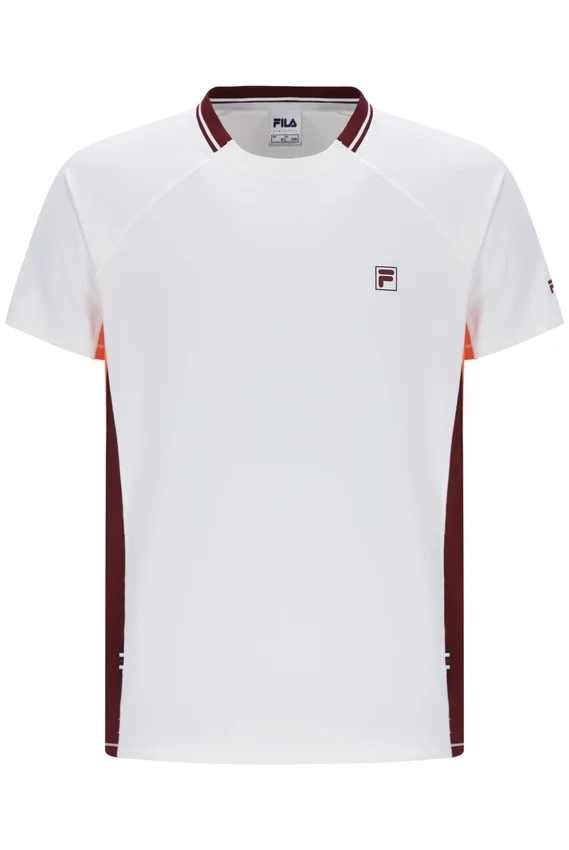 White Men’s Round Neck Tennis T-Shirt
