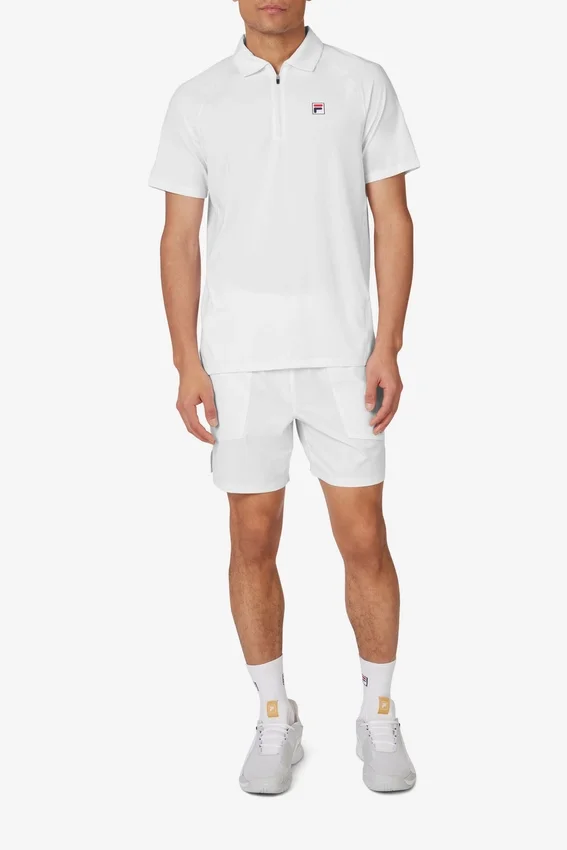 White Short Sleeve Tennis Polo