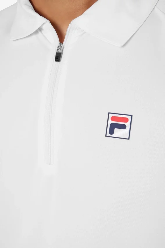 White Short Sleeve Tennis Polo