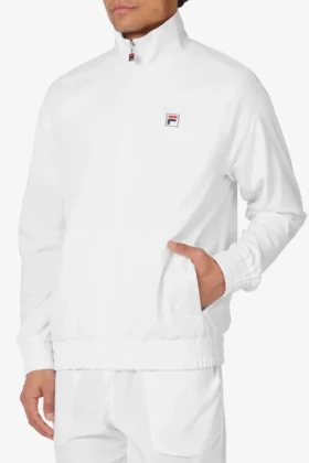 White Tennis Court Track Top