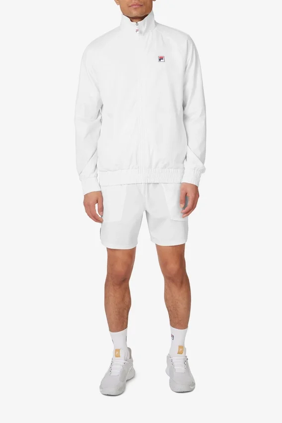 White Tennis Court Track Top