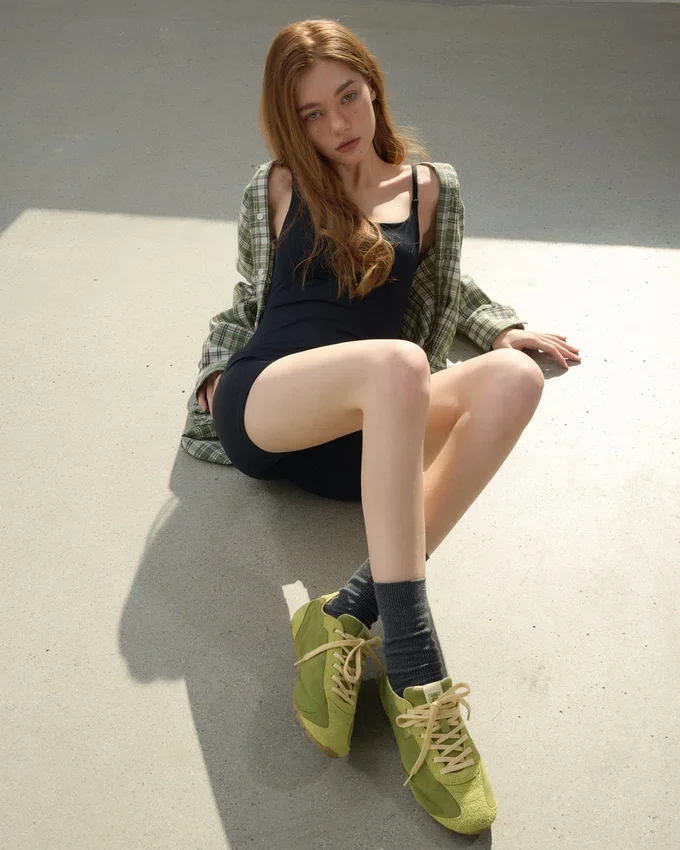 Women's Green Suede Ritmo Trainer