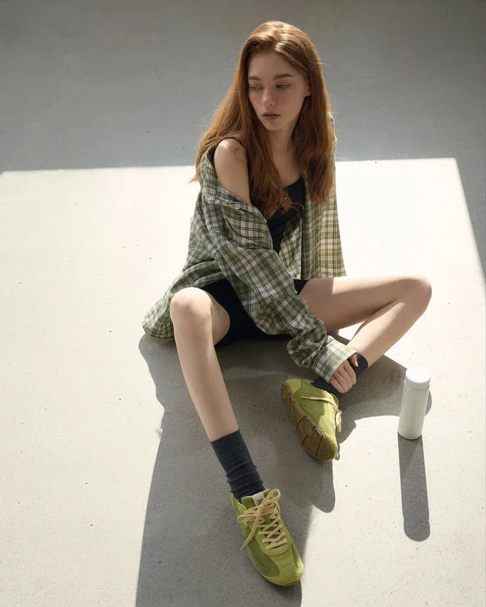 Women's Green Suede Ritmo Trainer