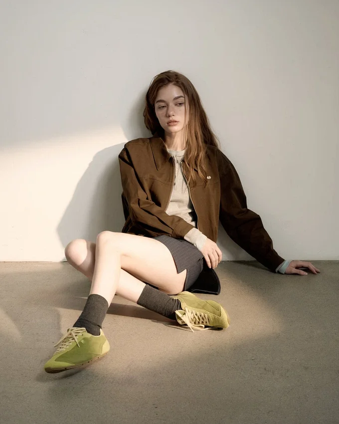 Women's Green Suede Ritmo Trainer